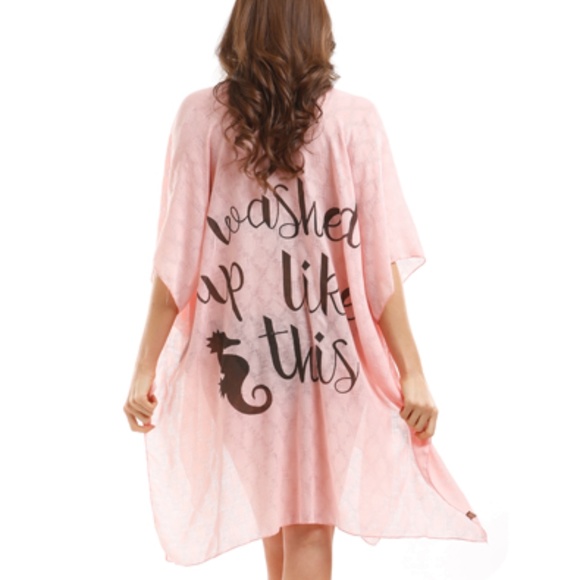 Other - Pink 'I Washed Up Like This' Swim Cover Up